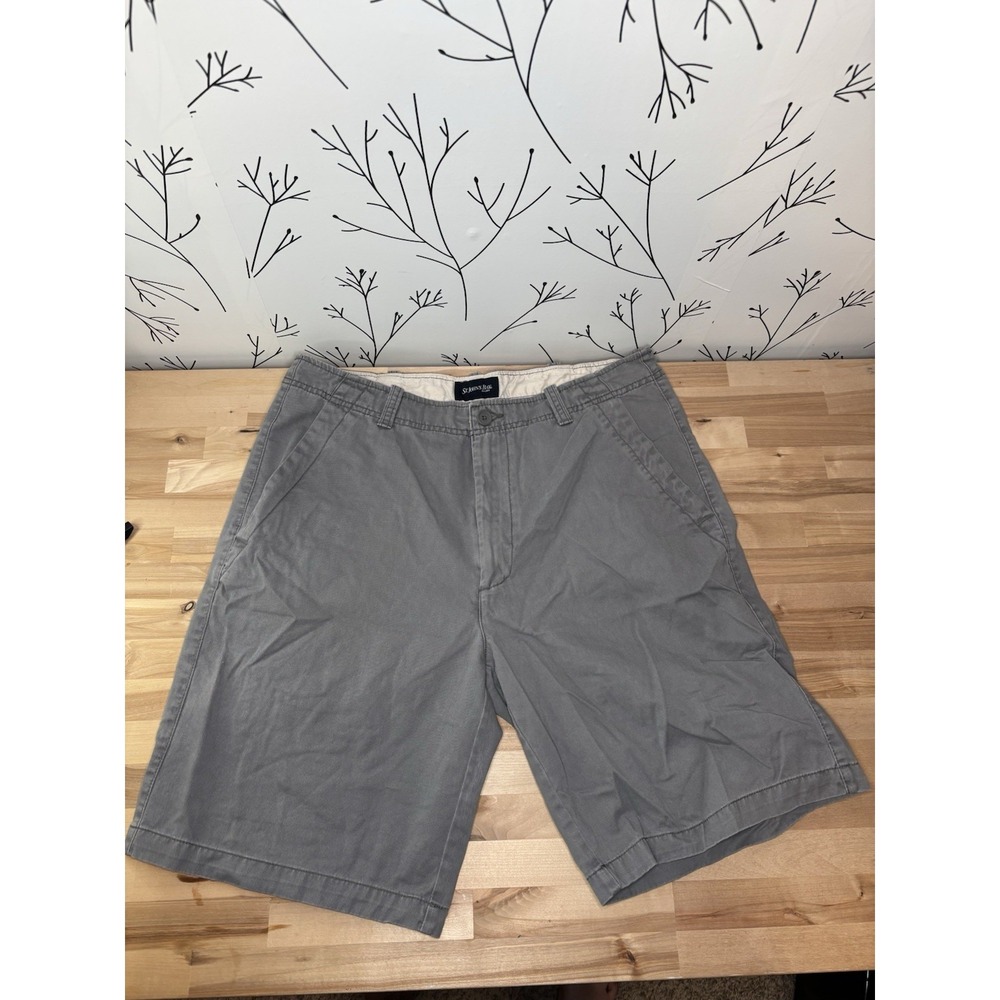 St. John's Bay Men's 36 Gray Chino Shorts Cotton Twill 100% Cotton